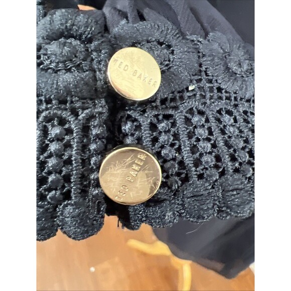 Ted Baker Dress Womens 1 Navy Georrgi Lace Tunic Cocktail - Picture 6 of 15